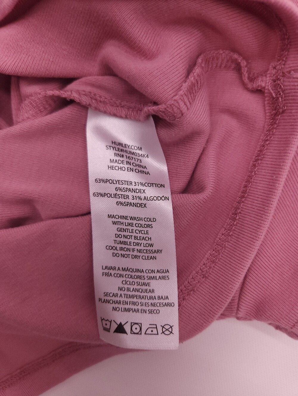 Hurley Surf Co Since 1999 Womens XS Pink Graphic Baby Tee Y2K See Measurements - Picture 4 of 5